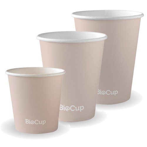 BIOCUP AQUEOUS SGLE WALL CUPS 4OZ 8OZ 12OZ CUPS AND LIDS